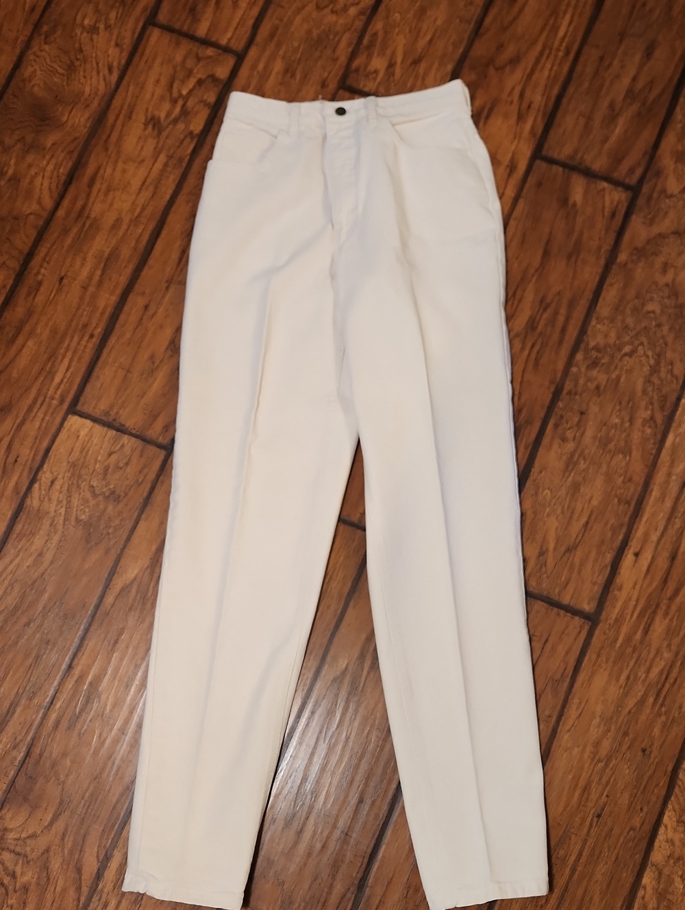 Womans Cream Straight-Leg Pants